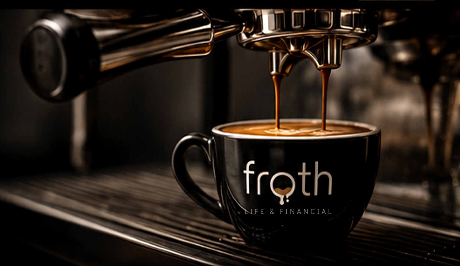 Espresso being pulled into a FROTH cup